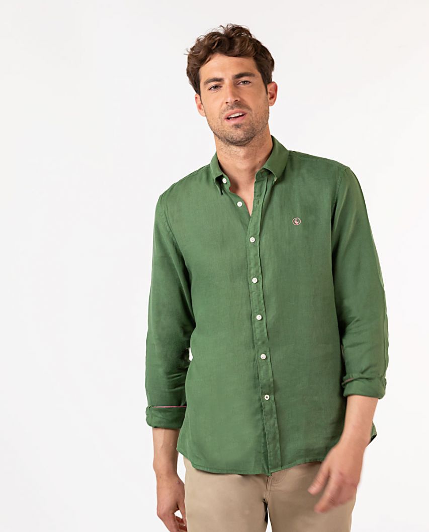 Camisa de linho verde