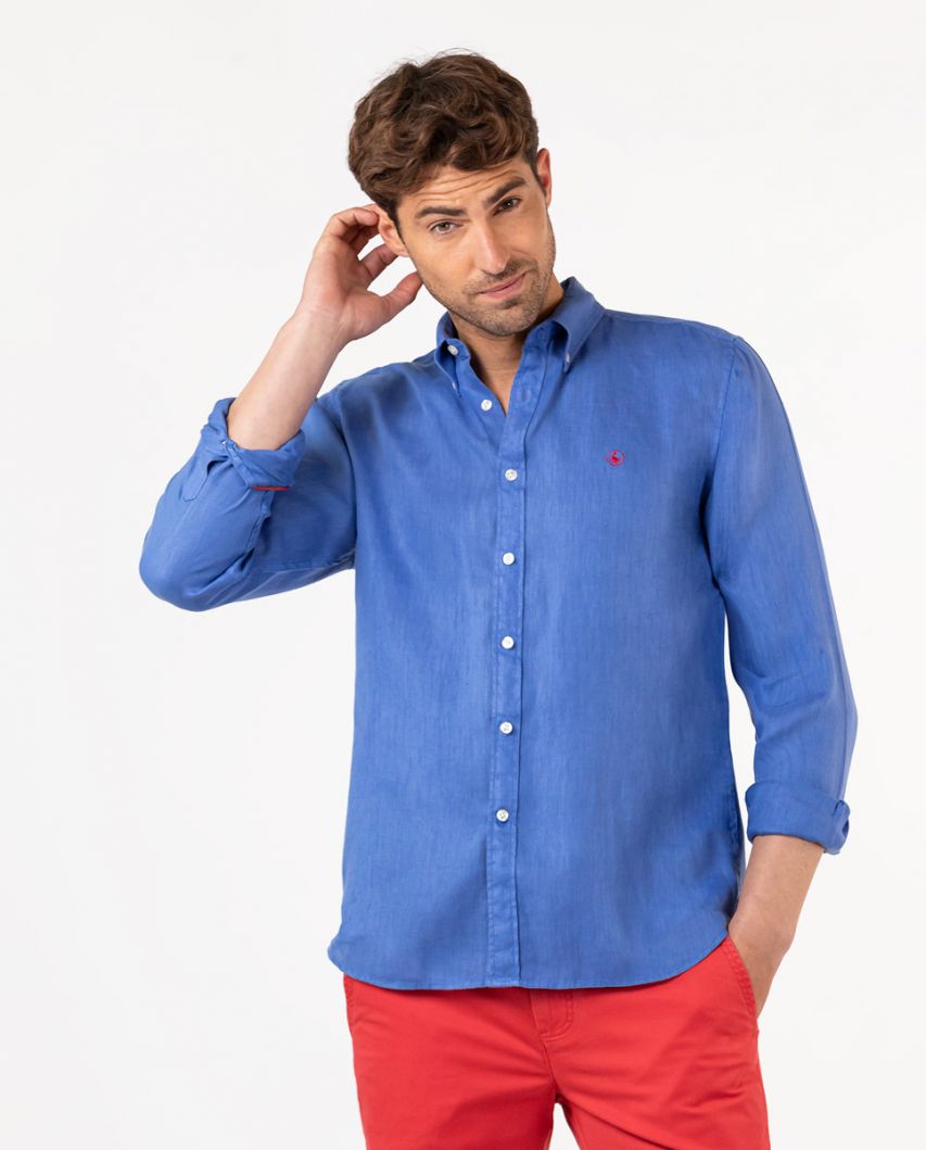 Camisa Lino Azul Klein