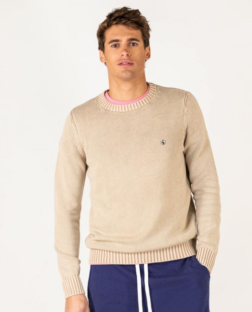 Suéter texturizado bege