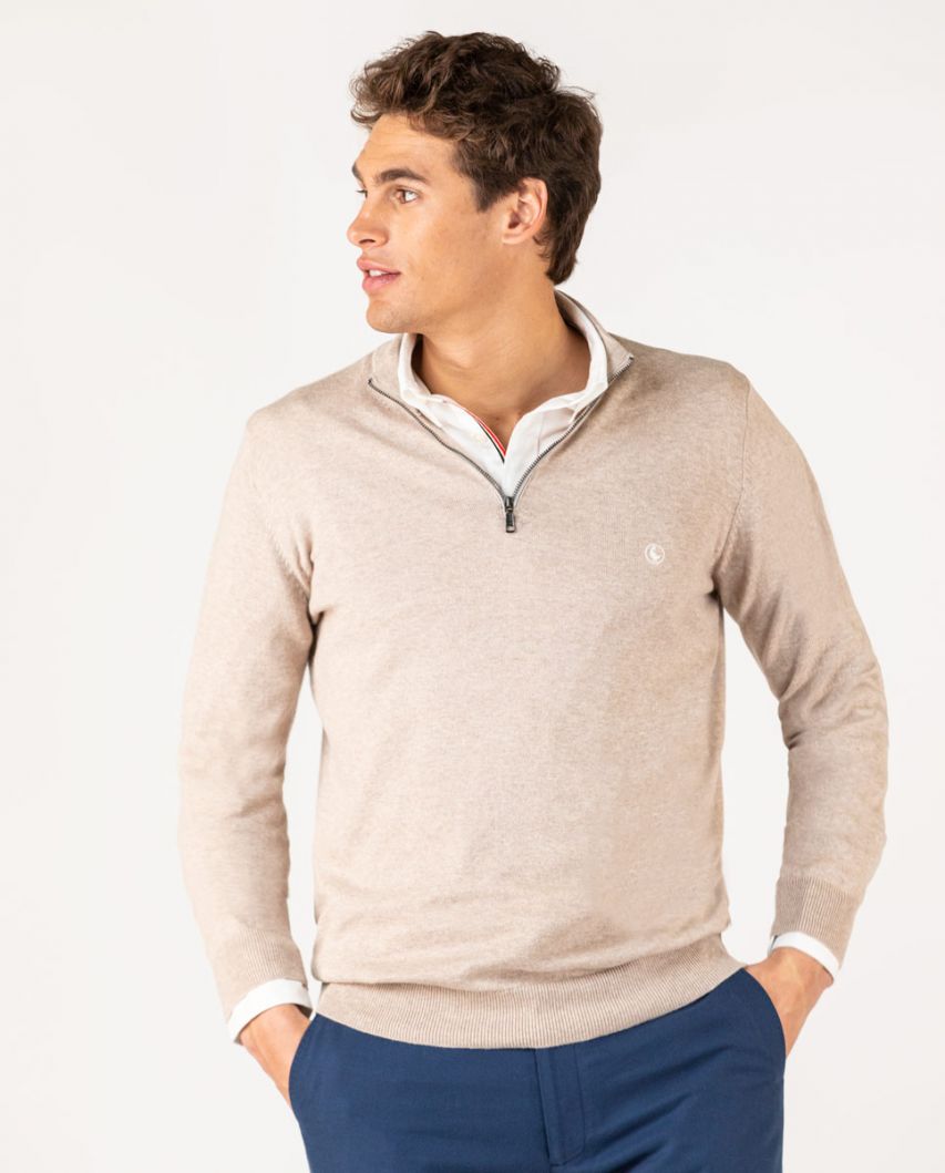 Pull Col Camionneur Beige