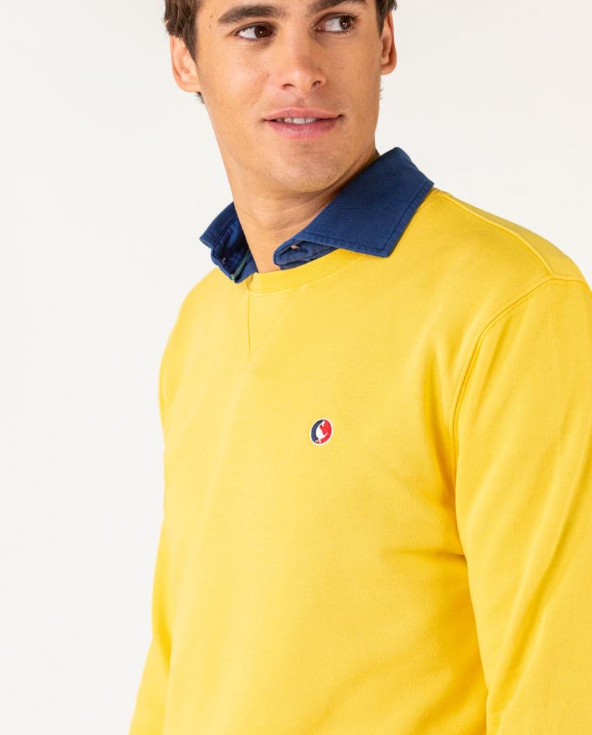 Yellow Sweatshirt W Crew Neck