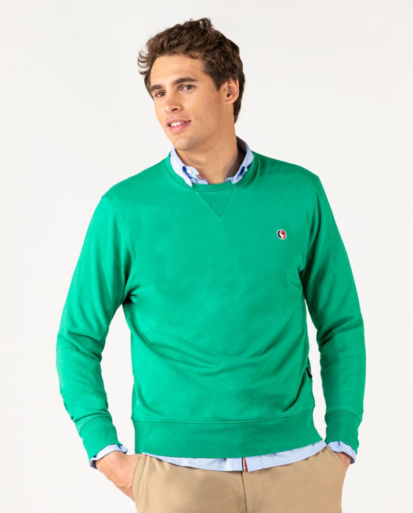 Suéter de gola redonda verde