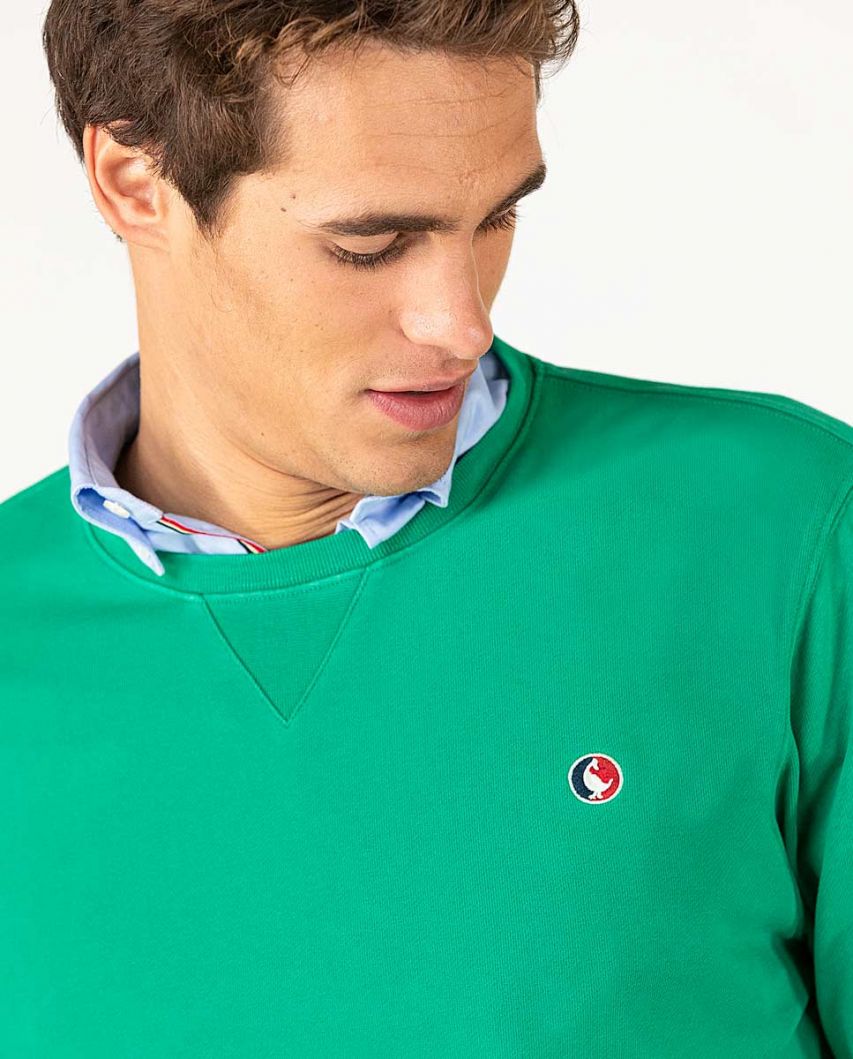 Suéter de gola redonda verde