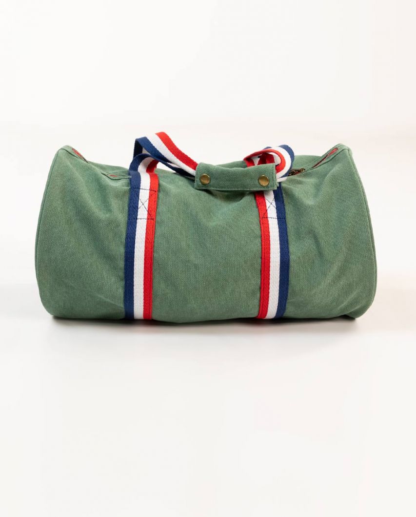 Green Washed Canvas Duffel Bag 