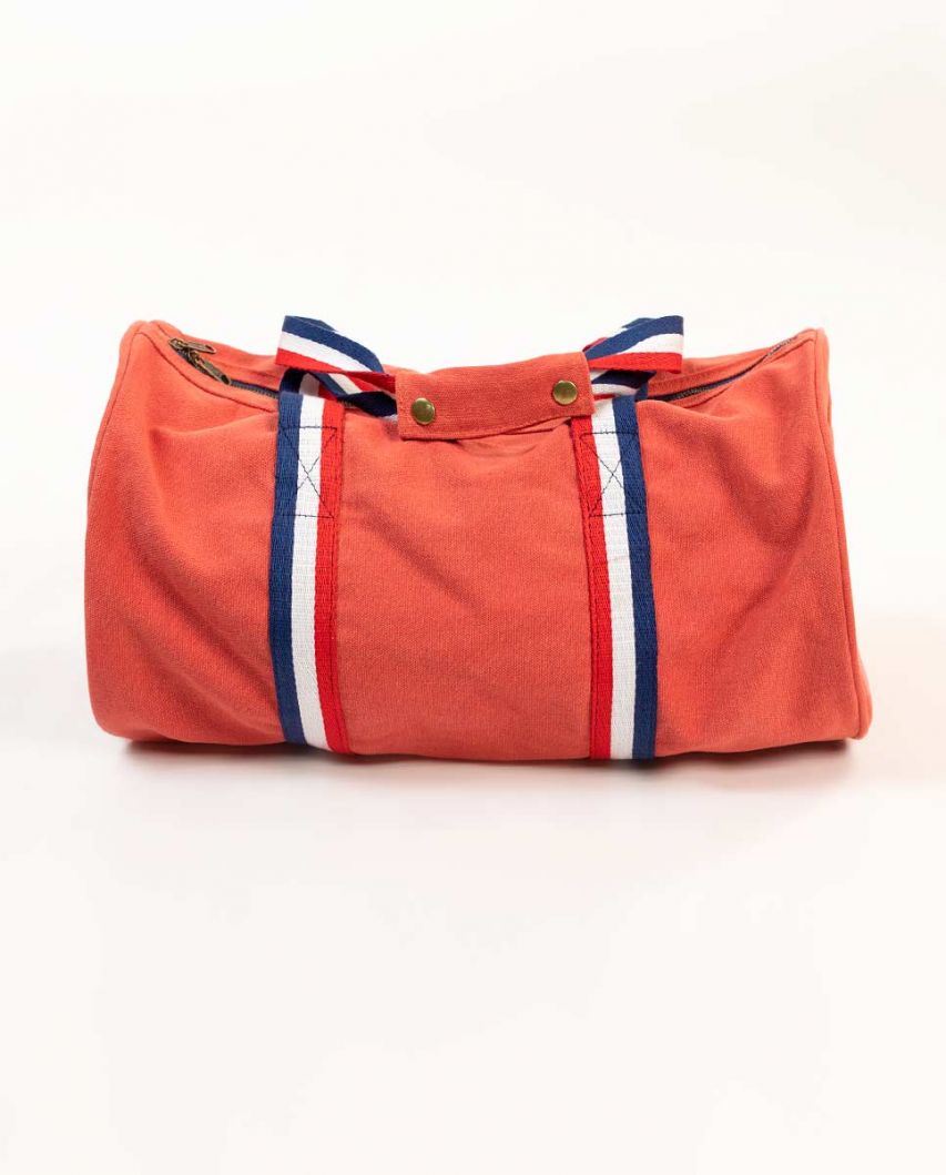 Red Washed Canvas Duffel Bag 