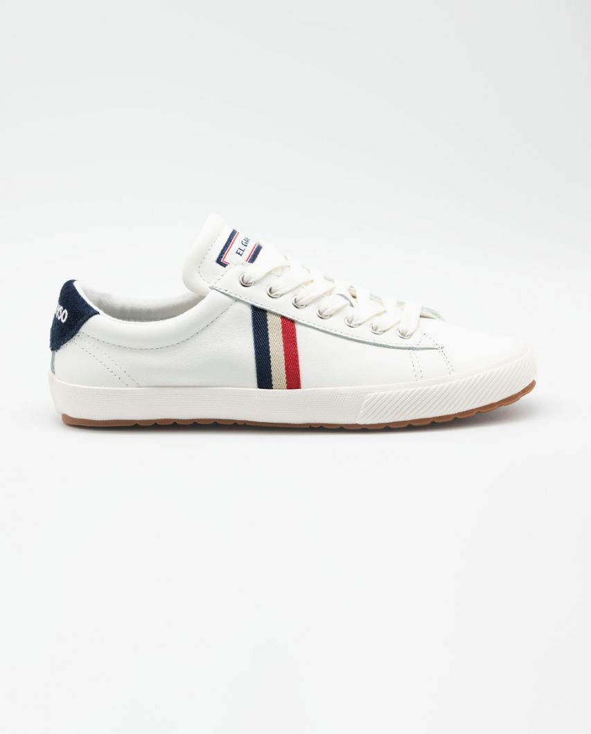 Low Top White Leather Ribbon
