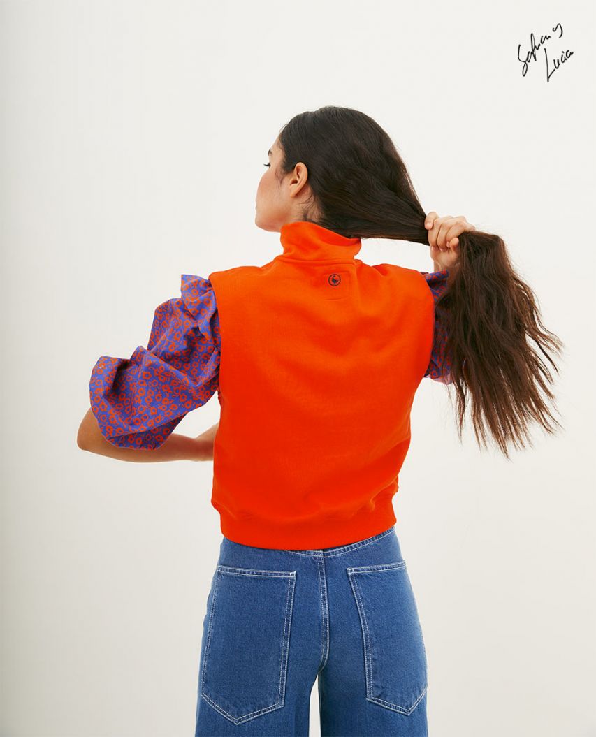 Sweat-shirt Sans Manches Fermeture Éclair Orange El Ganso x Sofía&Lucía