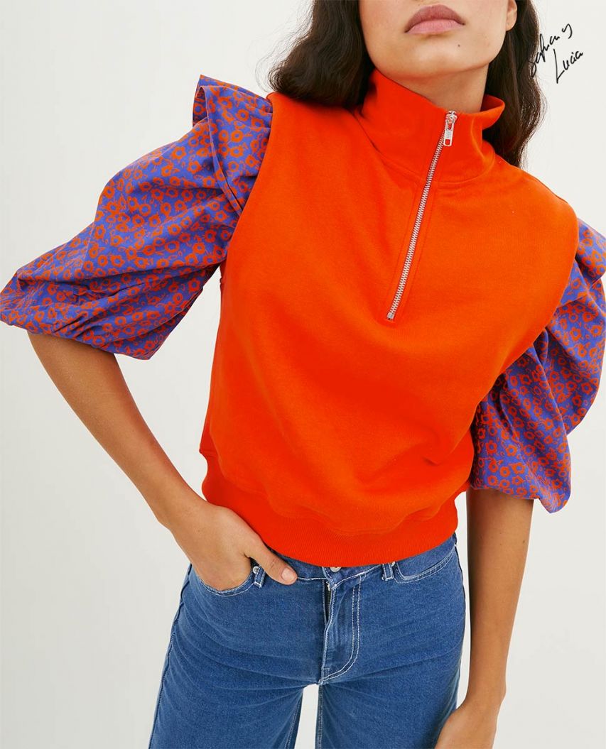 Orange Vest Sweatshirt W Zip El Ganso x Sofía&Lucía