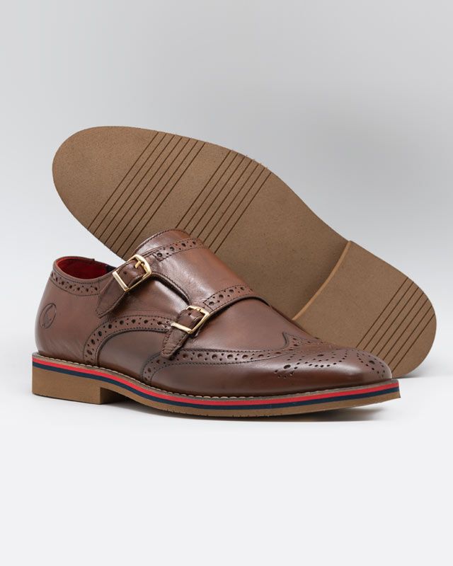 Leather Shoes W/Double Buckle