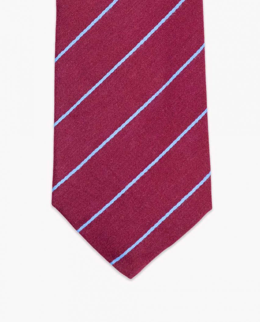 Maroon Blue Striped Tie