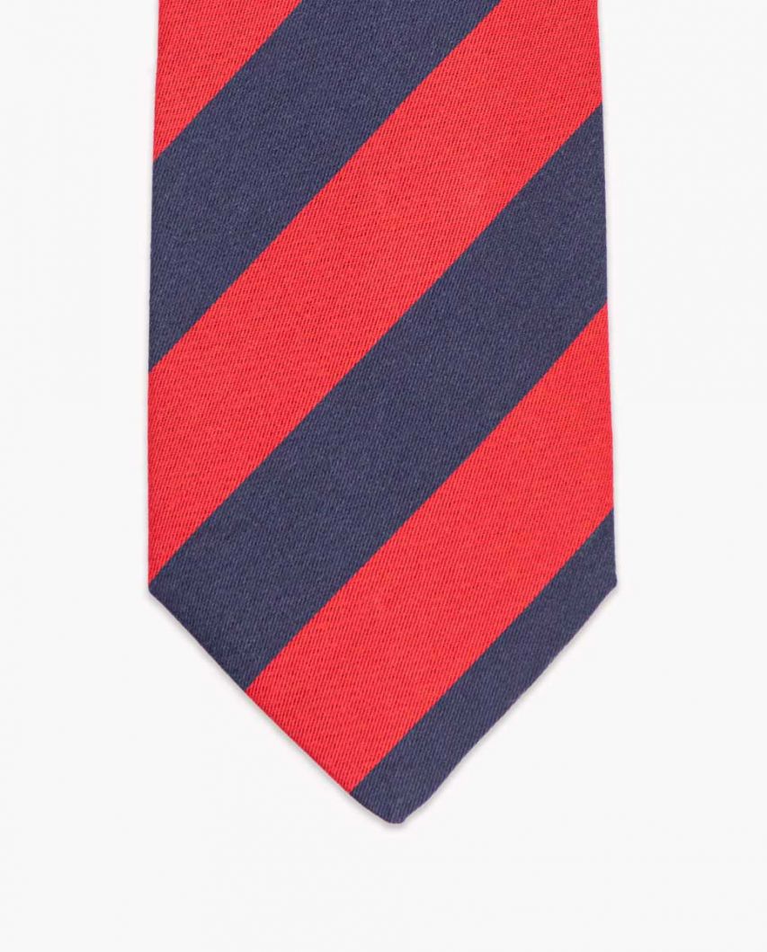 Navy Red Wide-Stripe Tie