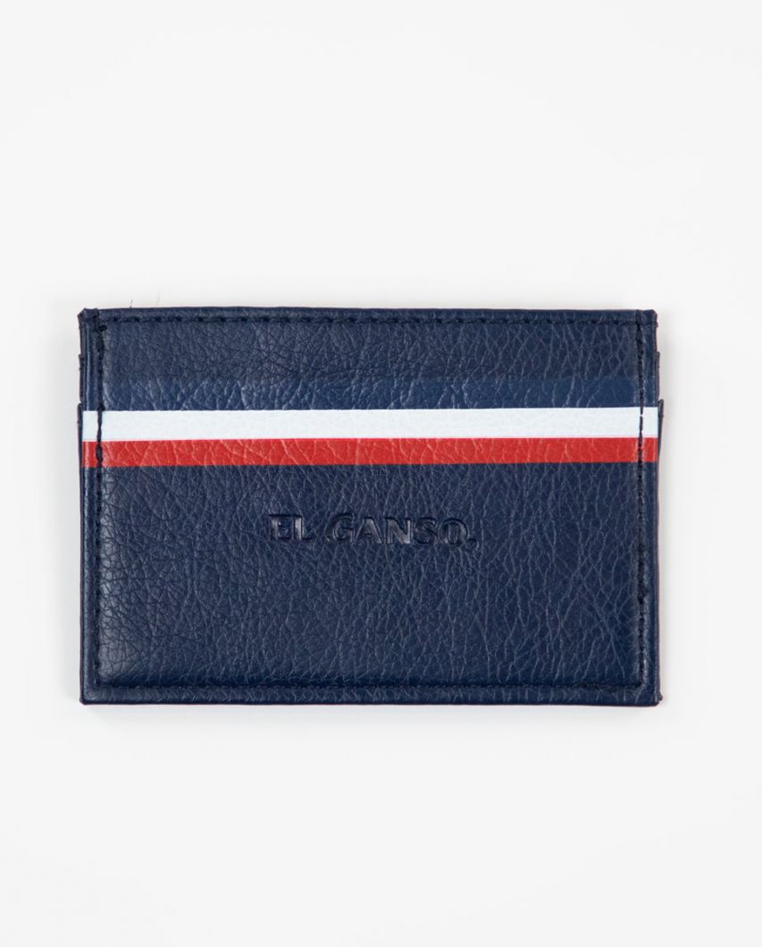 French Navy Leather Card Holder
