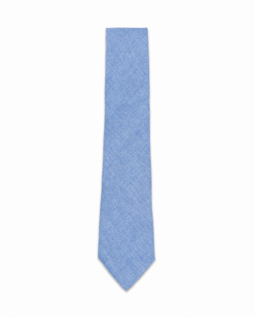 Gravata de linho azul claro