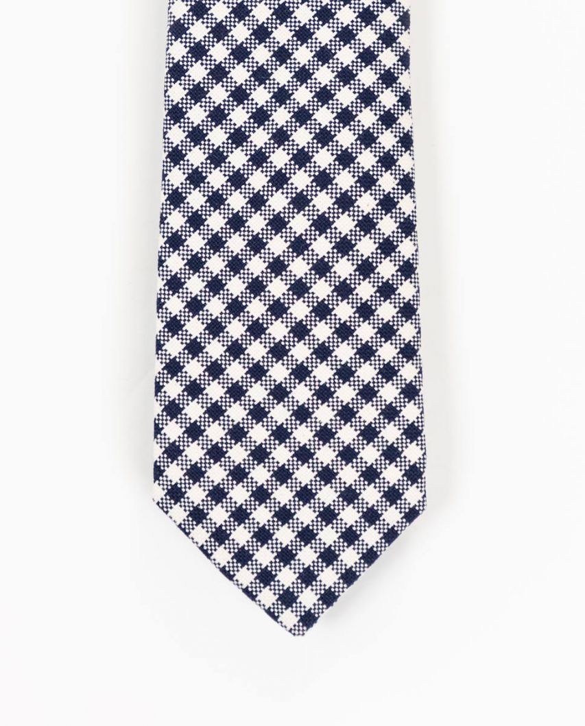 White Navy Vichy Tie