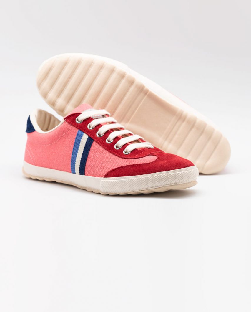 Red Washed Canvas Match Sneakers