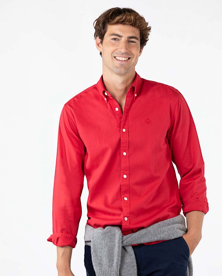 Red Gabardine Shirt