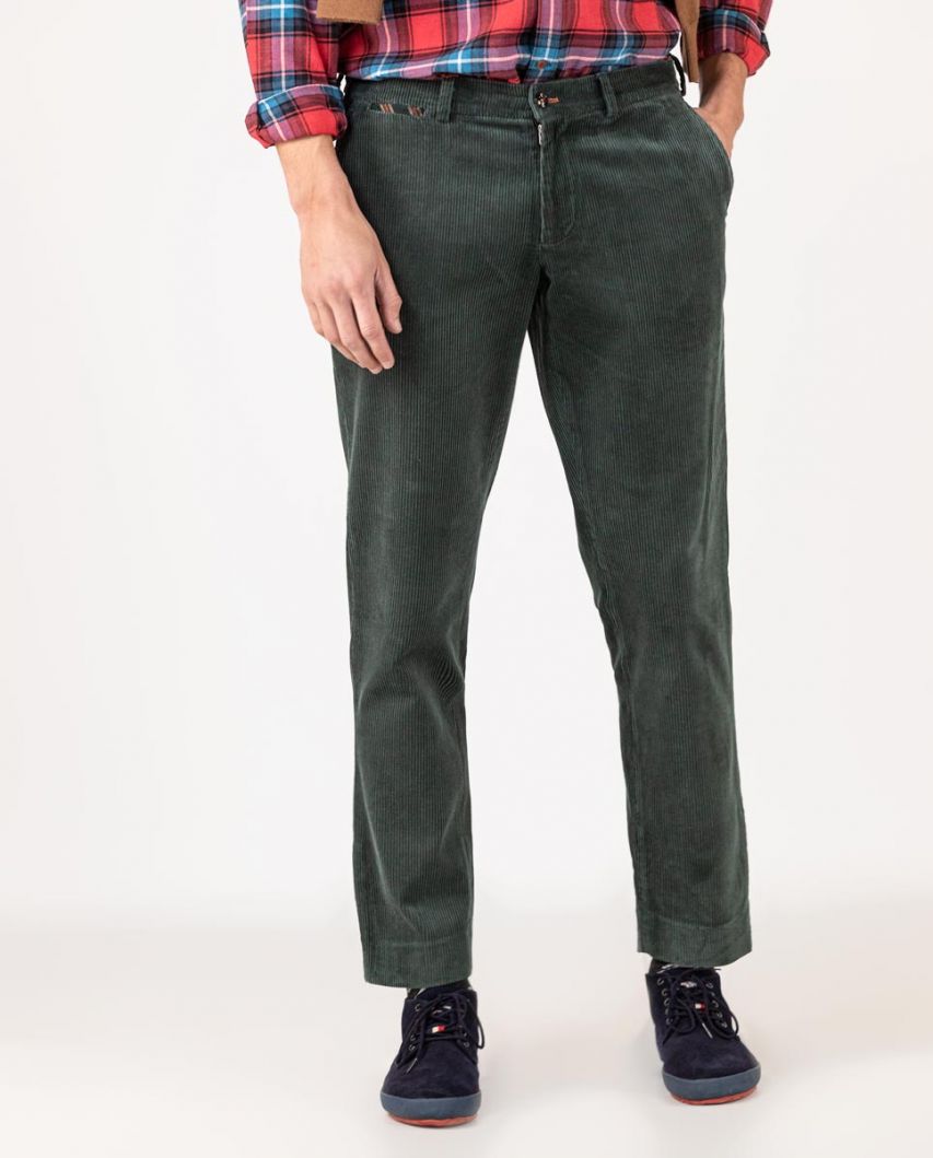 Teal corduroy trousers
