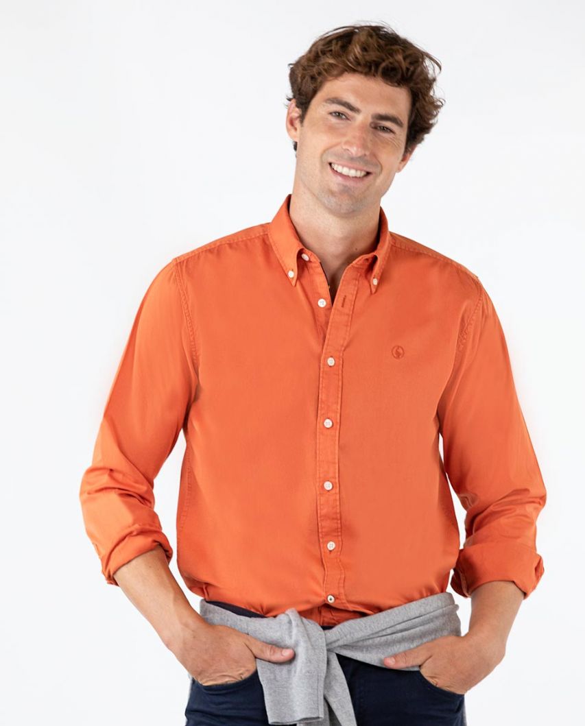 Orange Gabardine Shirt