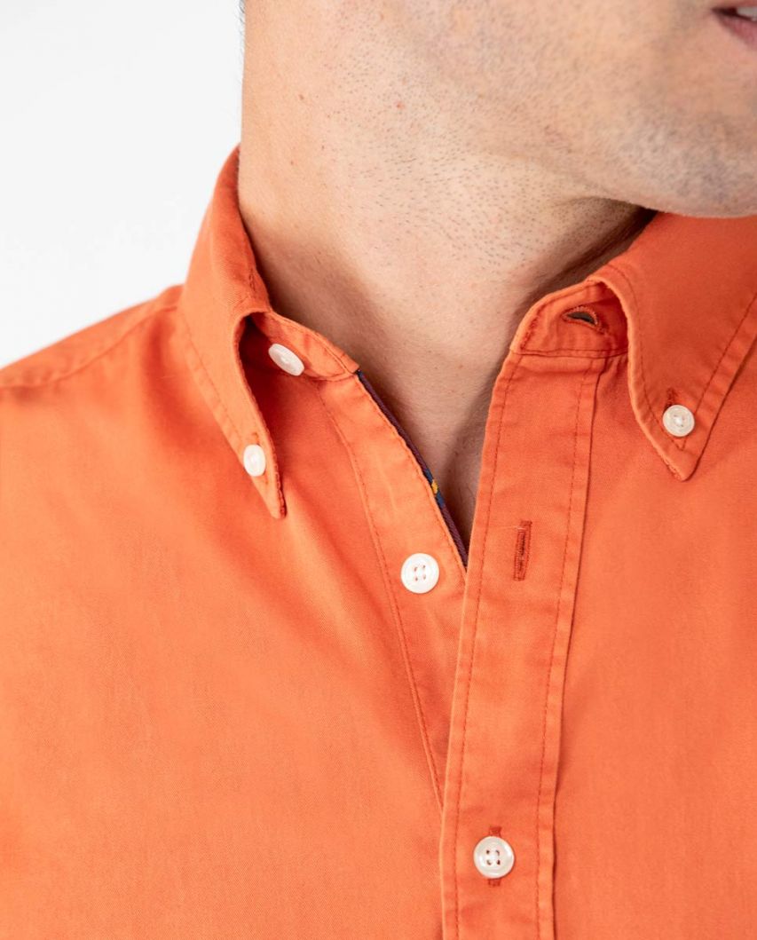 Orange Gabardine Shirt
