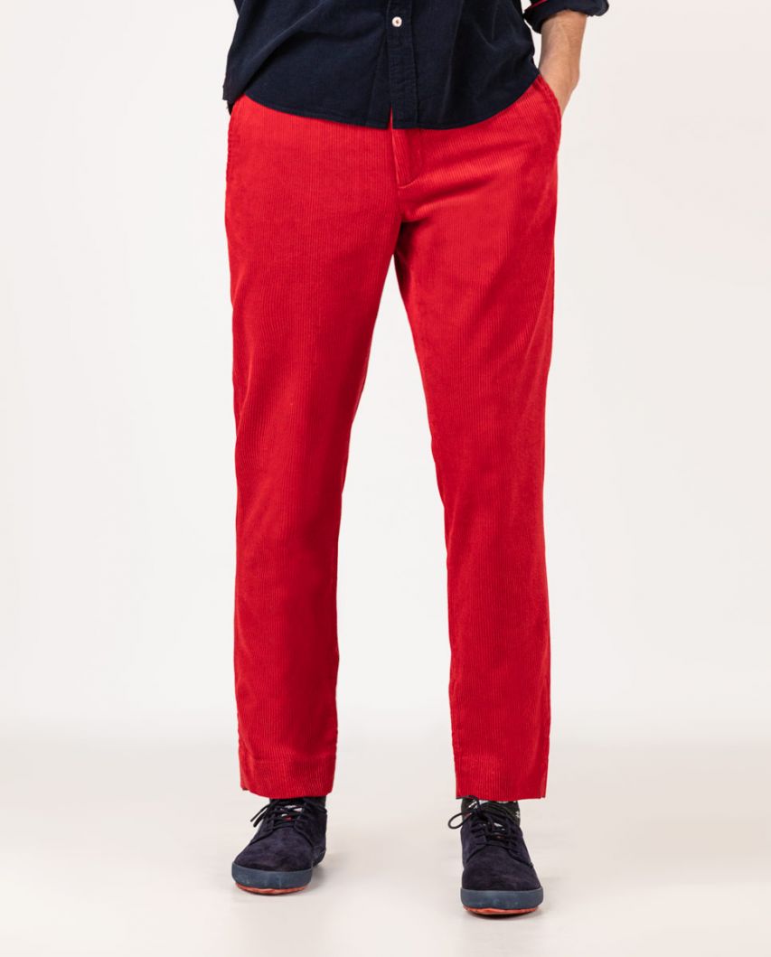 Pantalon Velours Rouge