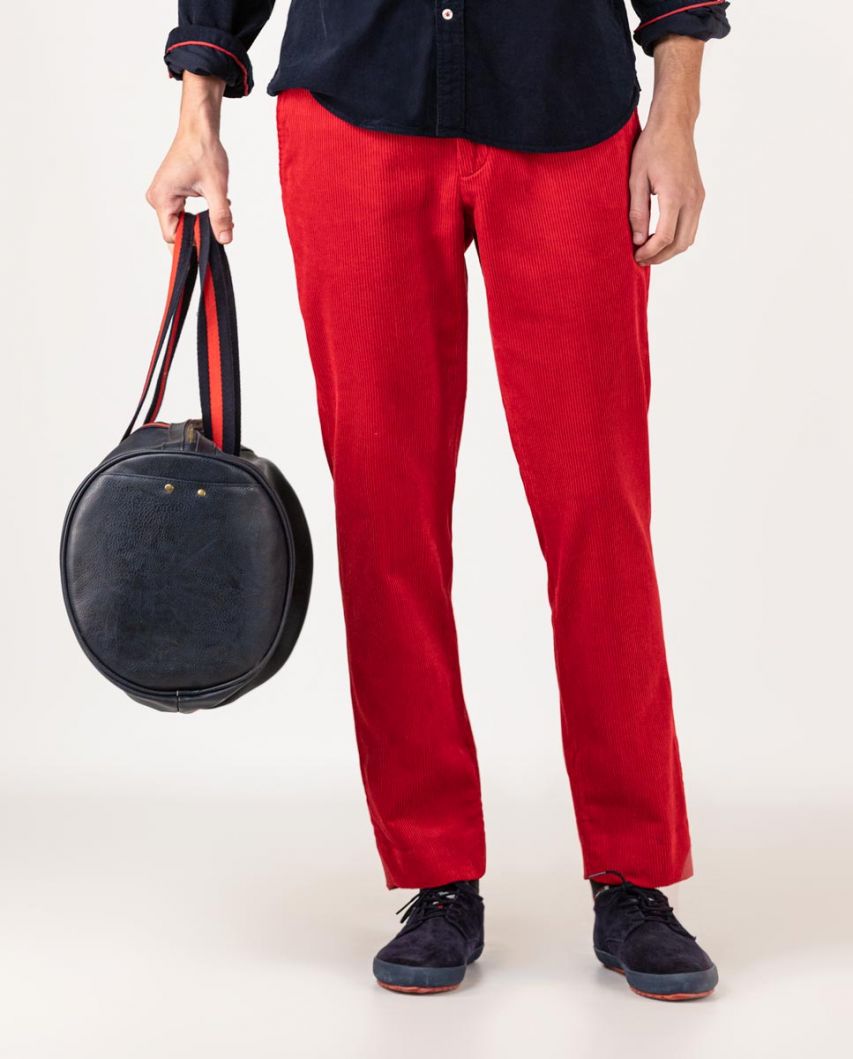 Pantalon Velours Rouge