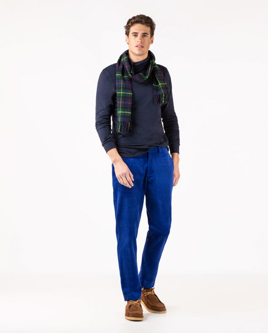 Blue corduroy trousers