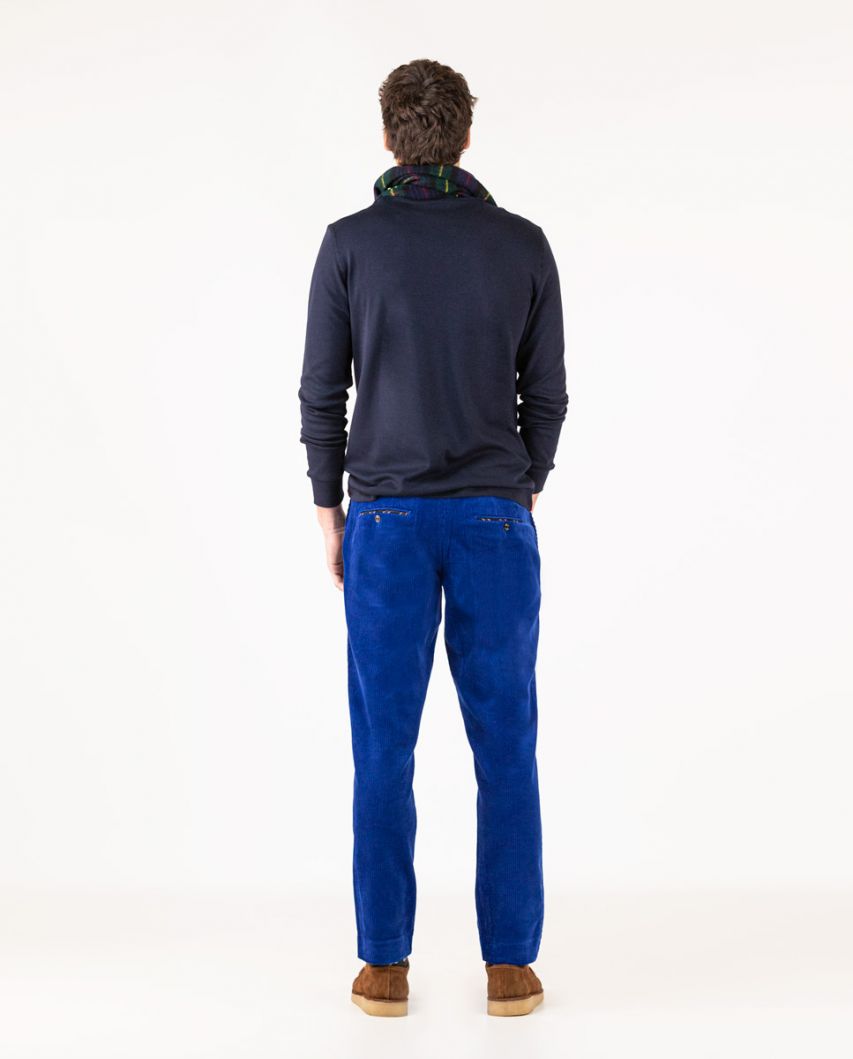 Blue corduroy trousers