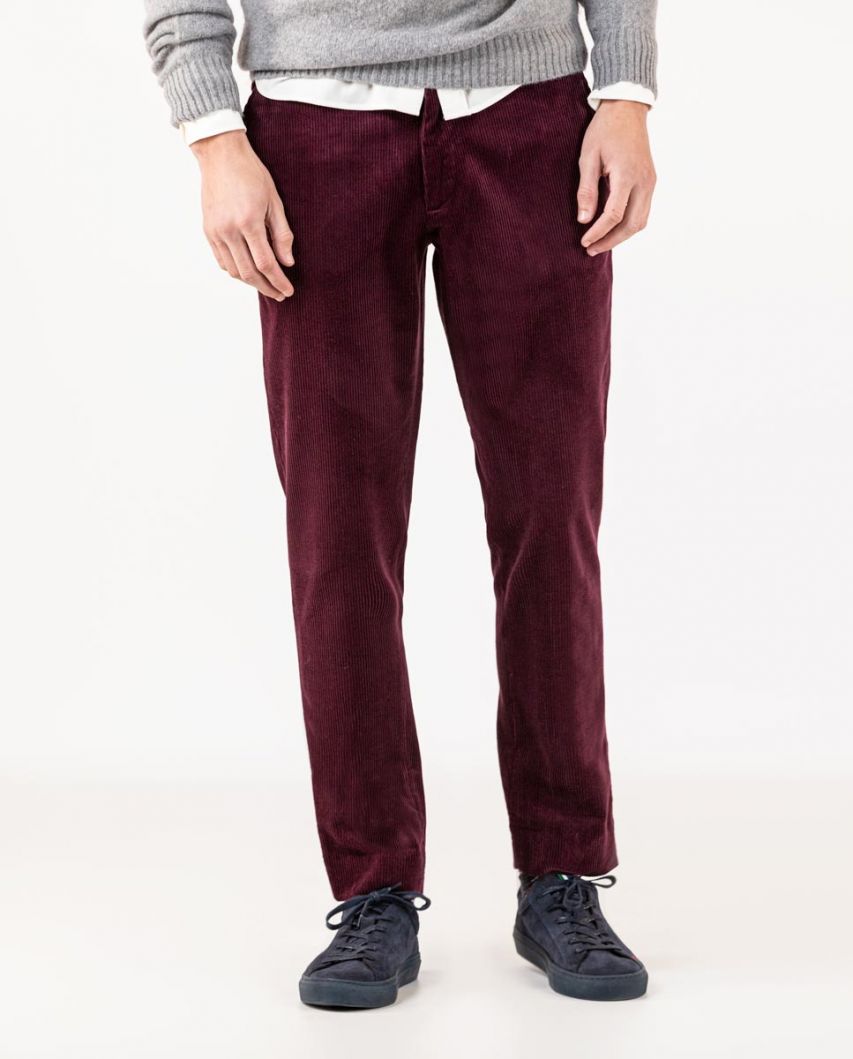 Maroon corduroy trousers