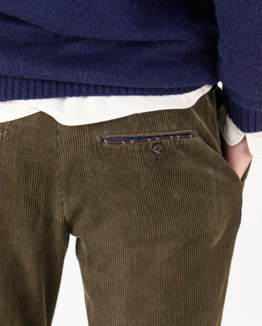 Green corduroy trousers