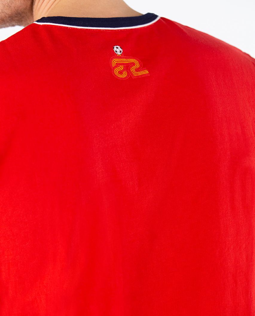 Camiseta vermelha da seleção da RSFF Naranjito
