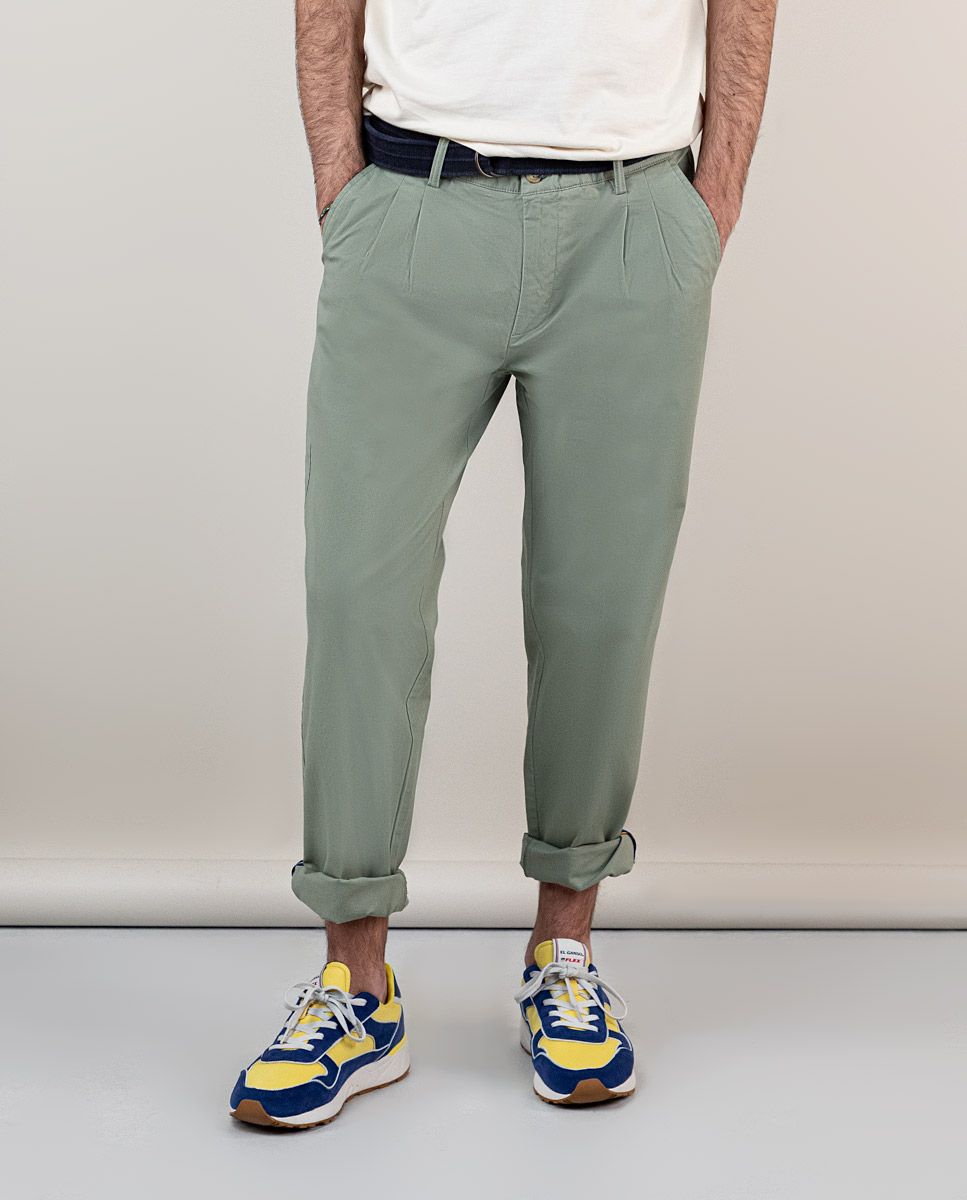 Pantalón Chino Pantalon Pinzado Gabardina Hombre Gabardina