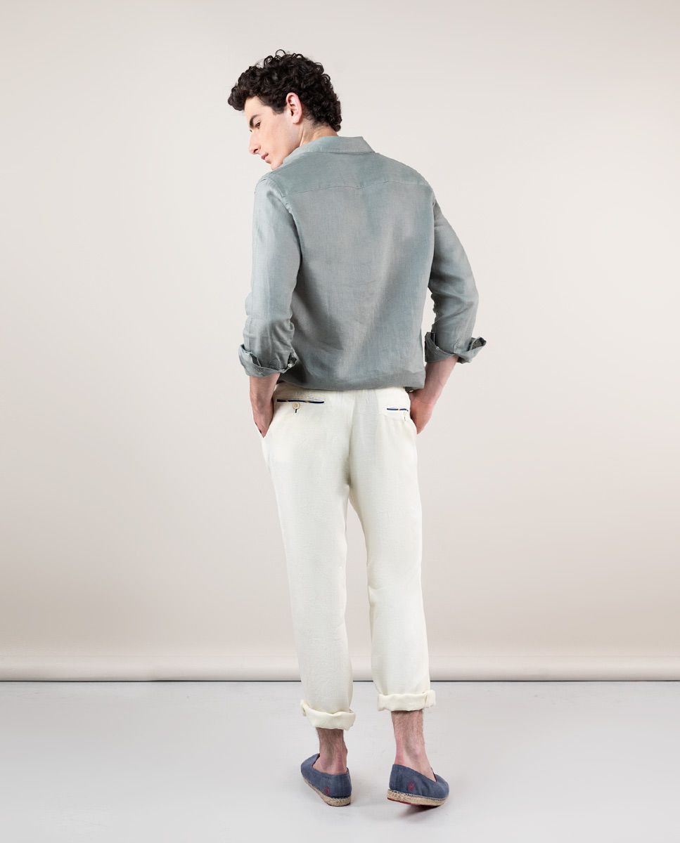 El Ganso Pantalon Garment Dyed Lino Crudo