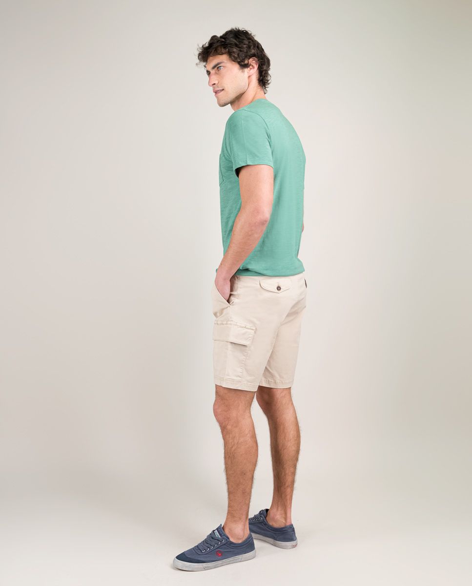 【BAON】Siem String Bermuda Cargo Pants New Man Spandex Cargo Shorts/Cargo Bermuda Waist Cord