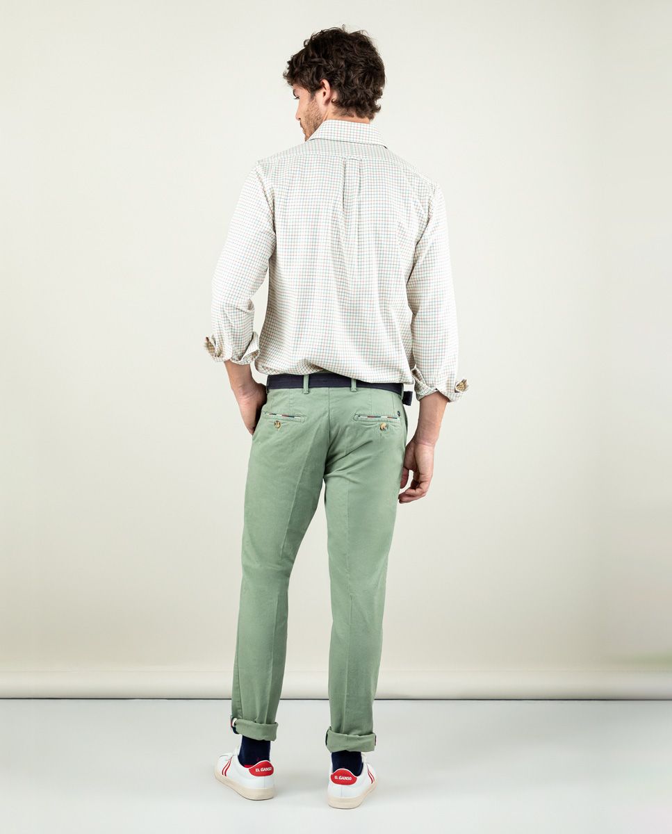 Pantalon chino verde new arrivals