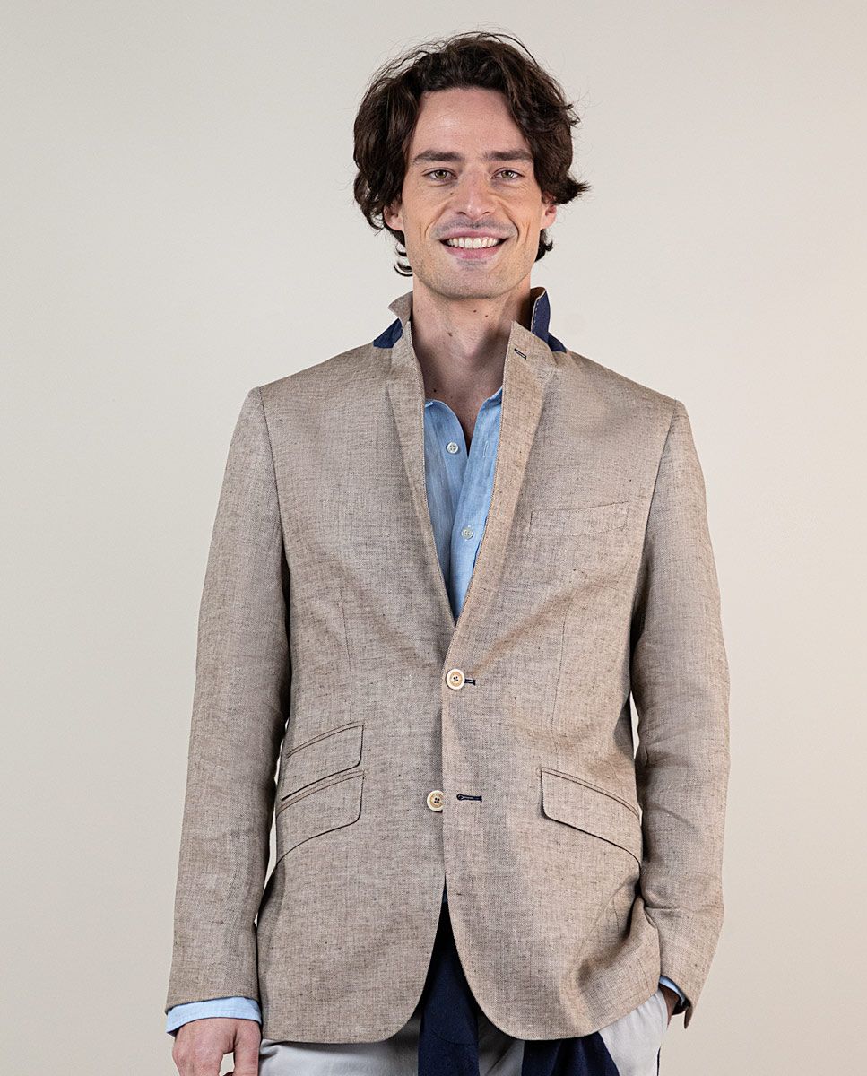 El Ganso Washed Grey Linen Blazer
