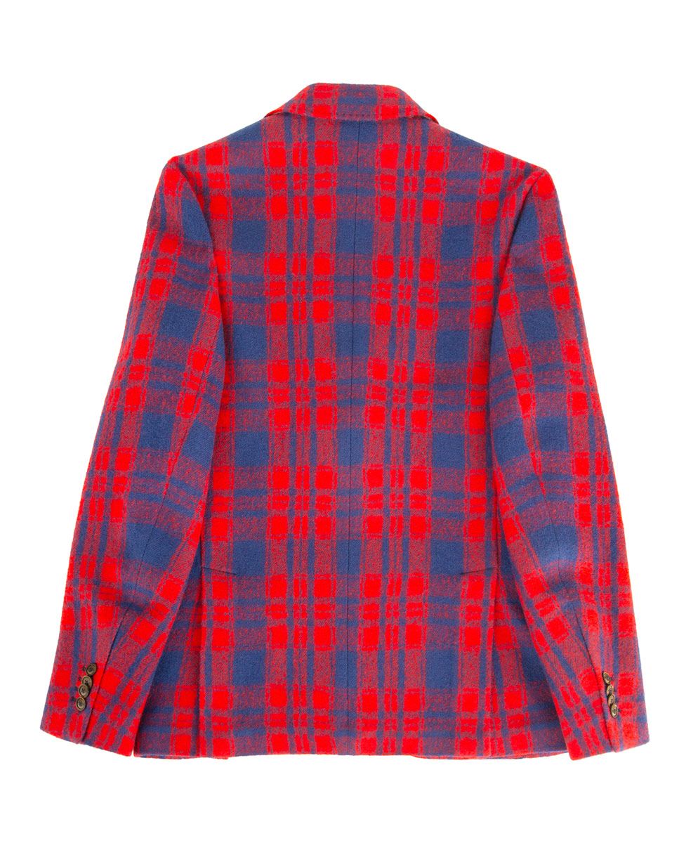 El Ganso® Americana Lana Tartán Azul Rojo