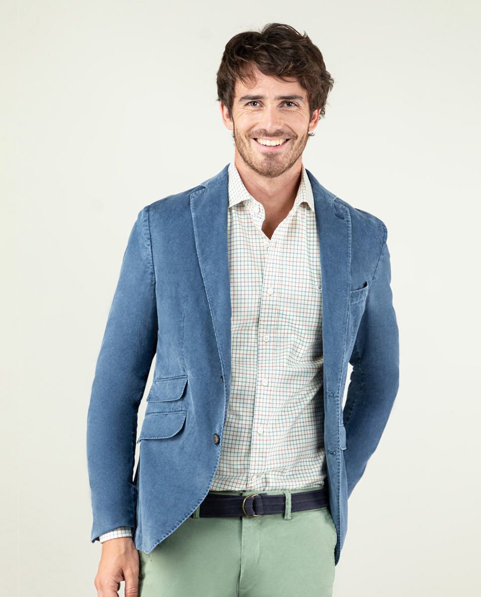 Veste velours bleu clearance