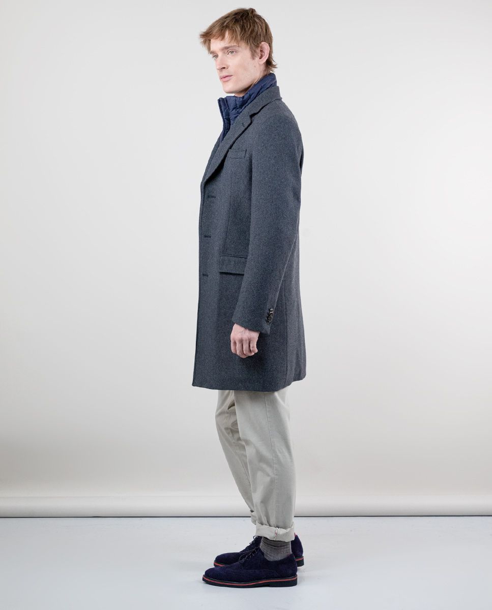 El Ganso Manteau Drap De Laine Uni Noir