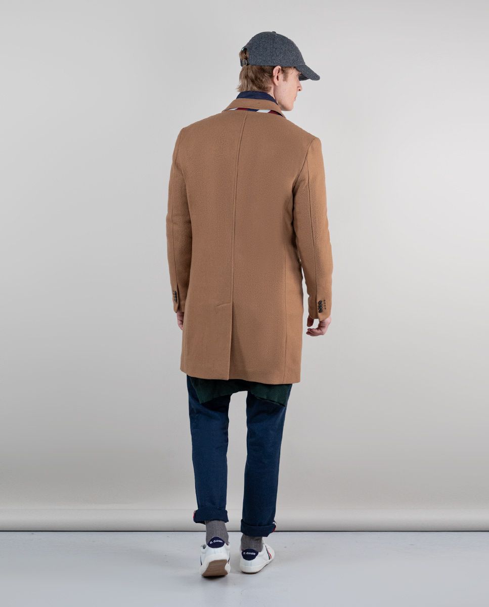 Manteau drap de laine camel new arrivals