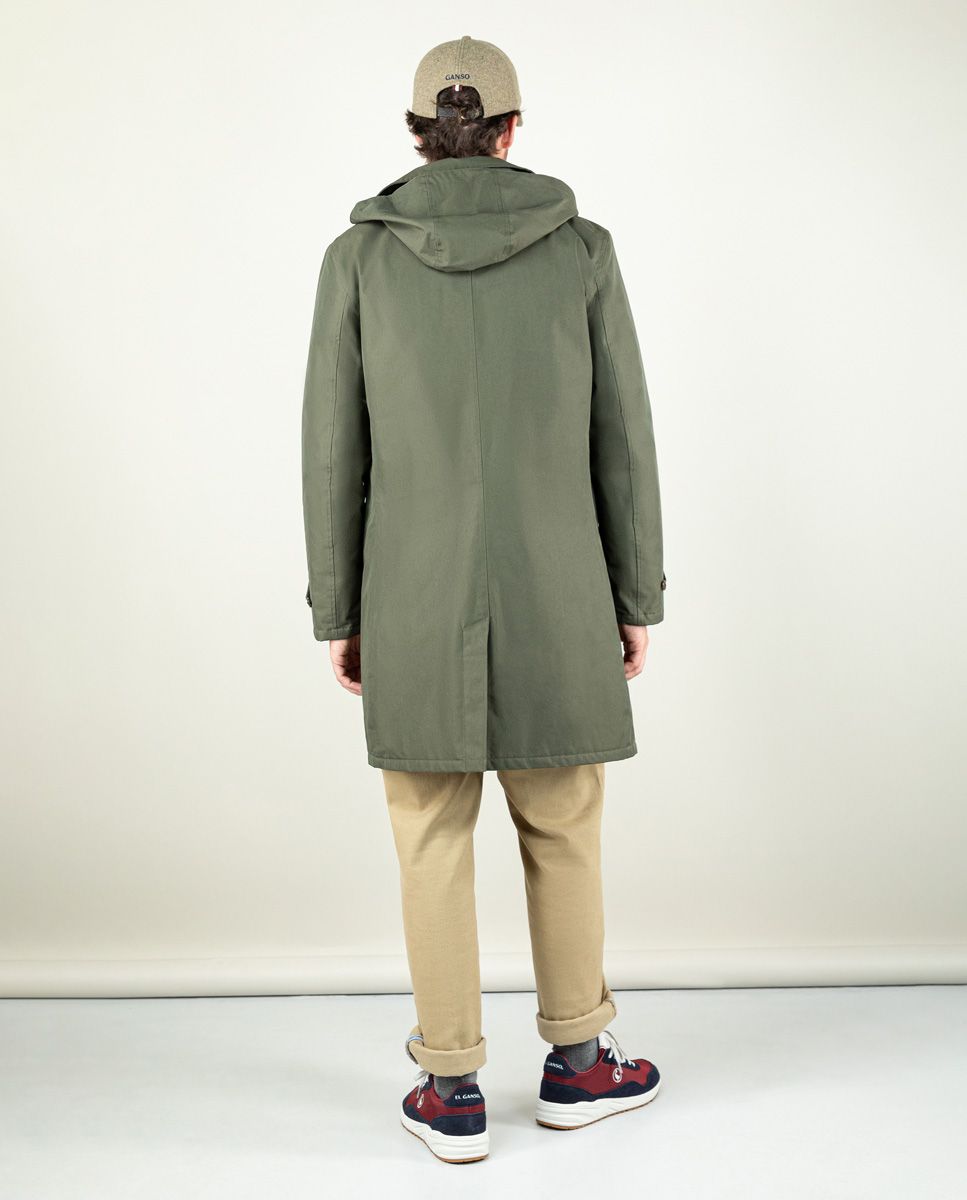 Long green raincoat online