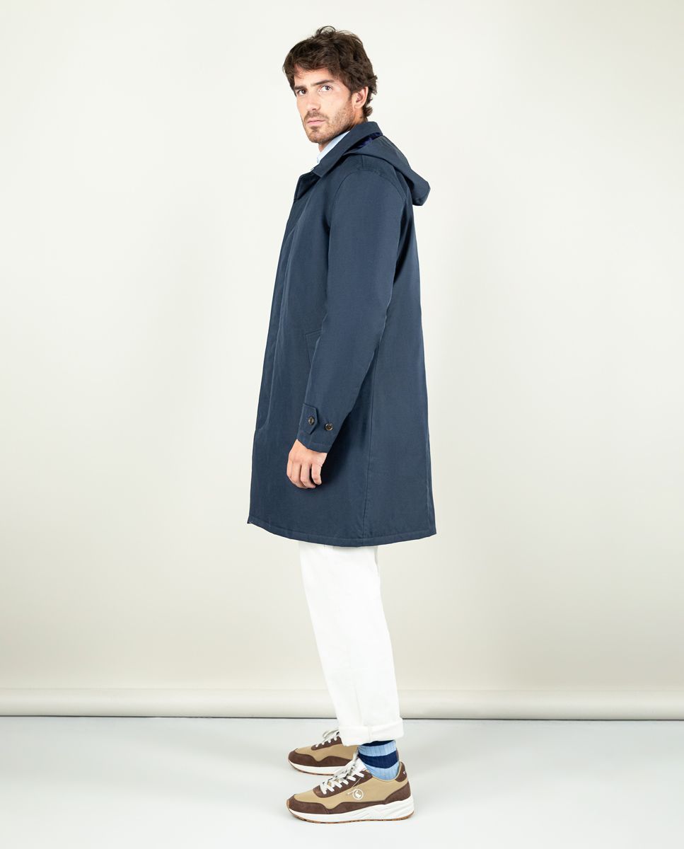El Ganso Quilted Navy Raincoat