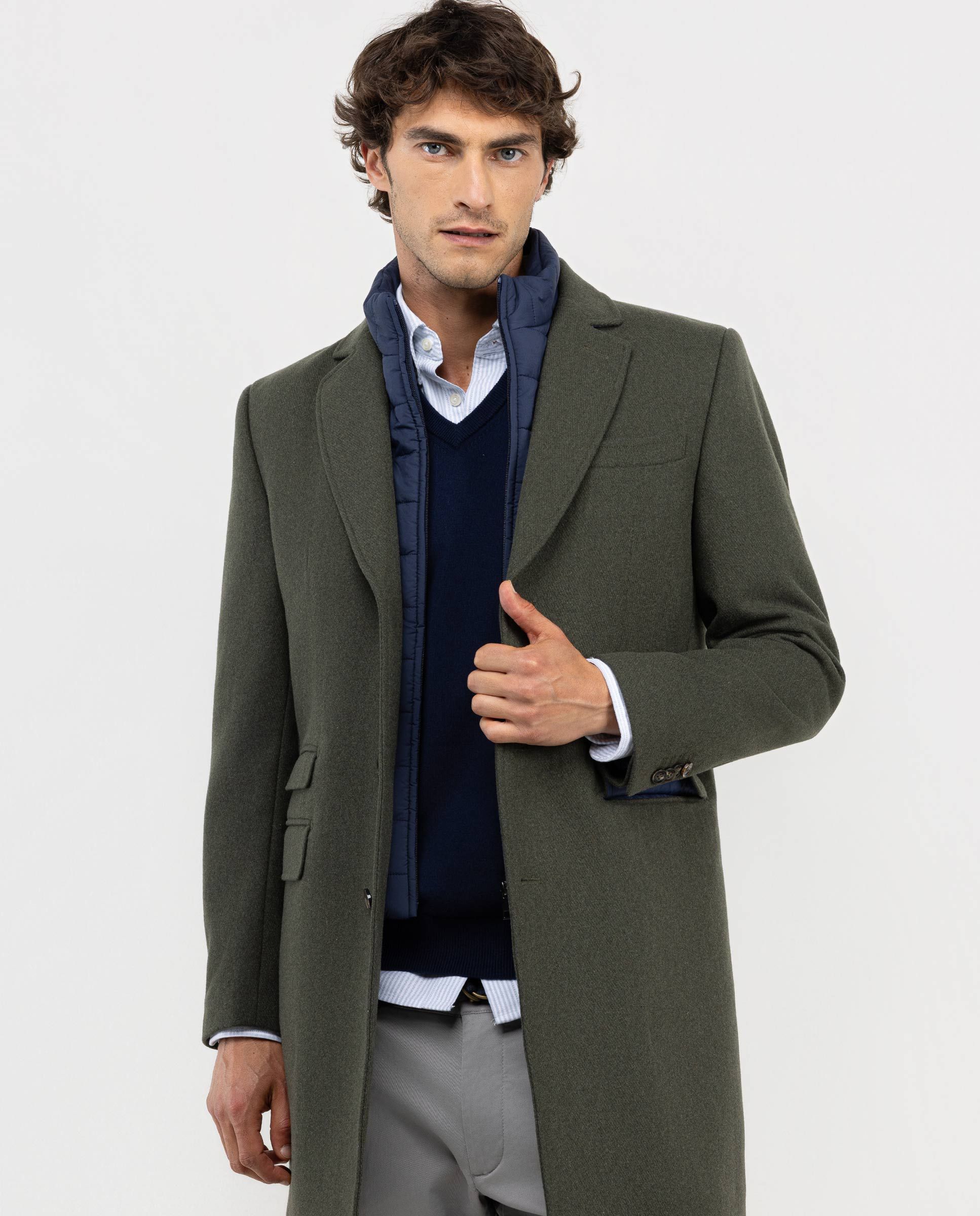 El Ganso® Manteau Drap De Laine Uni Vert