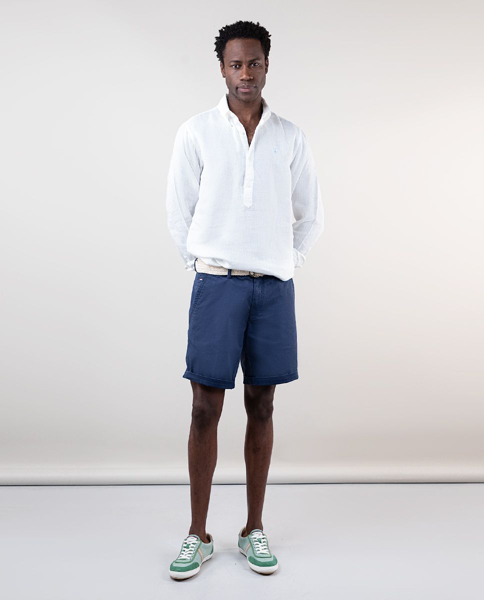 El Ganso White Linen Popover Shirt