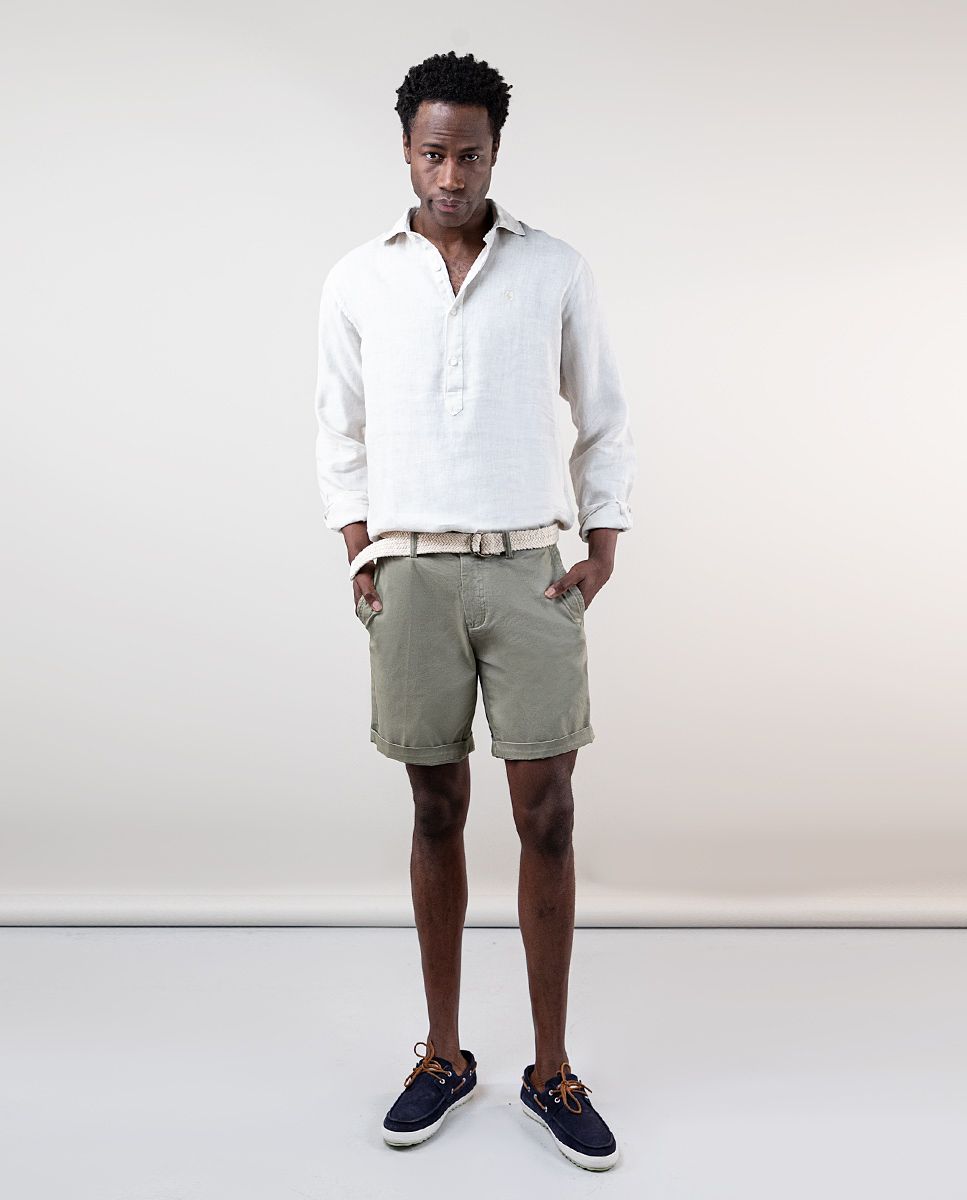 El Ganso Camisa Polera Lino Beige