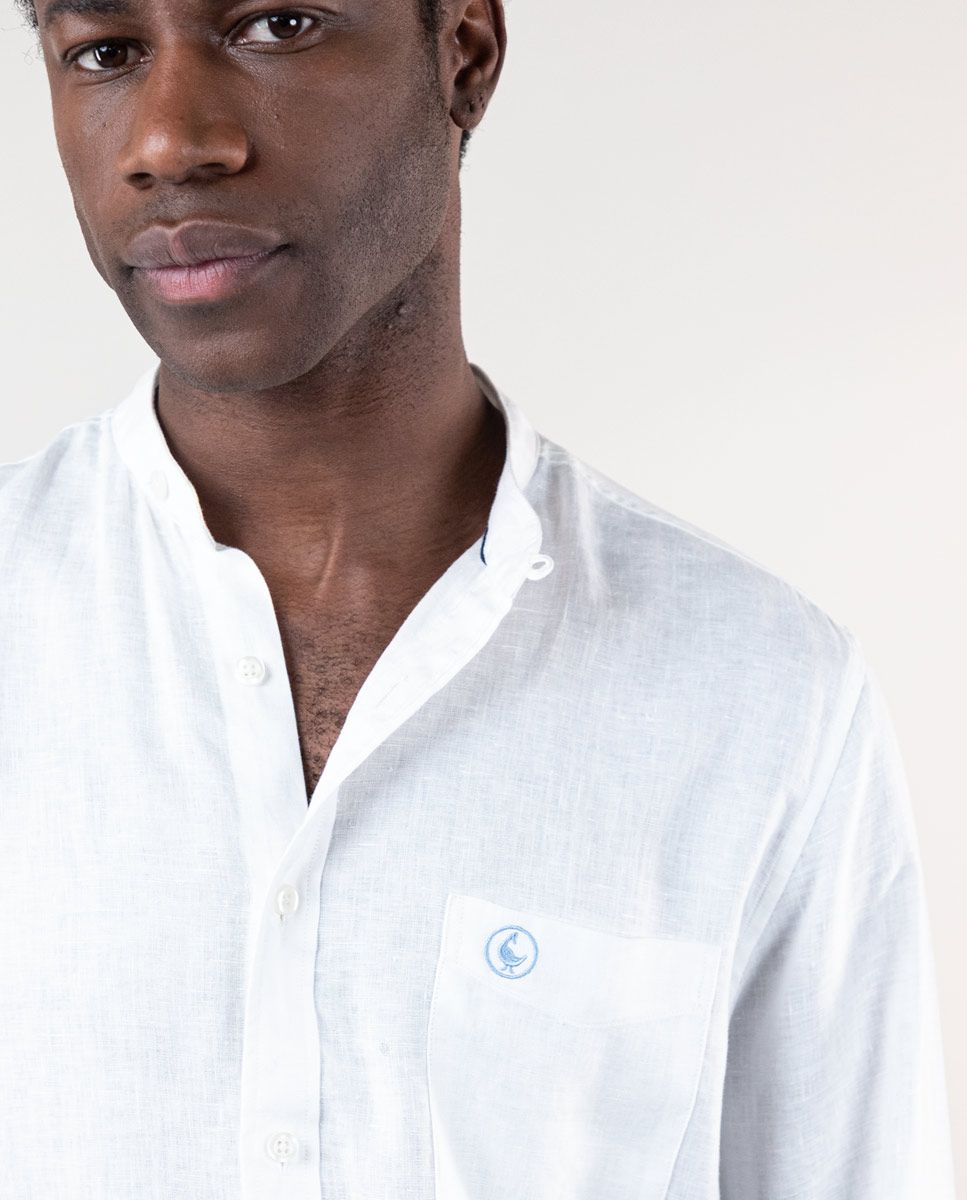 Chemise col mao lacoste on sale