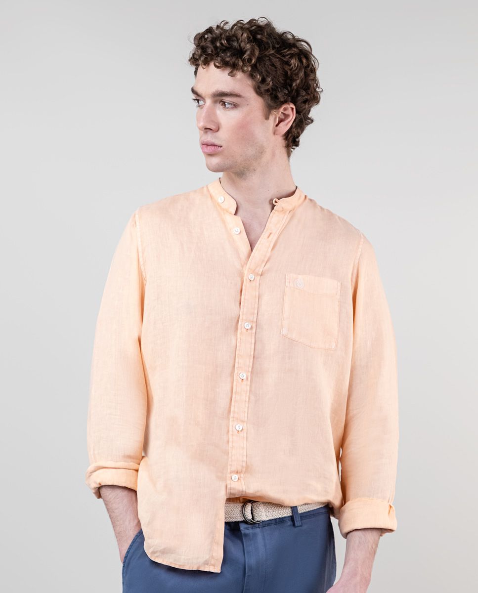 Camisa cuello mao con jersey clearance