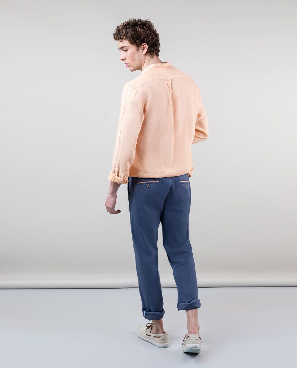 Camisa cuello mao con jersey shop