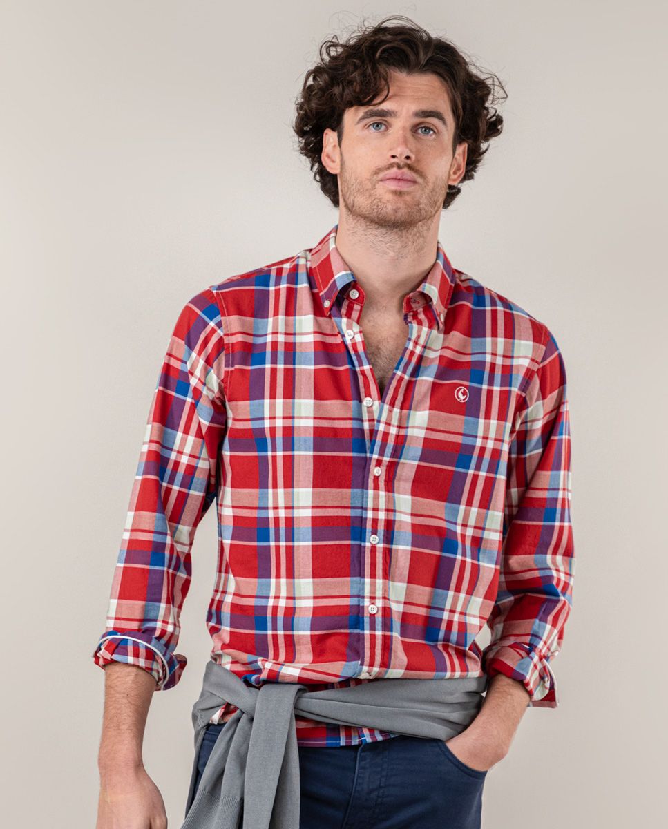 Camisa Cuadro Preppy Rojo Azul