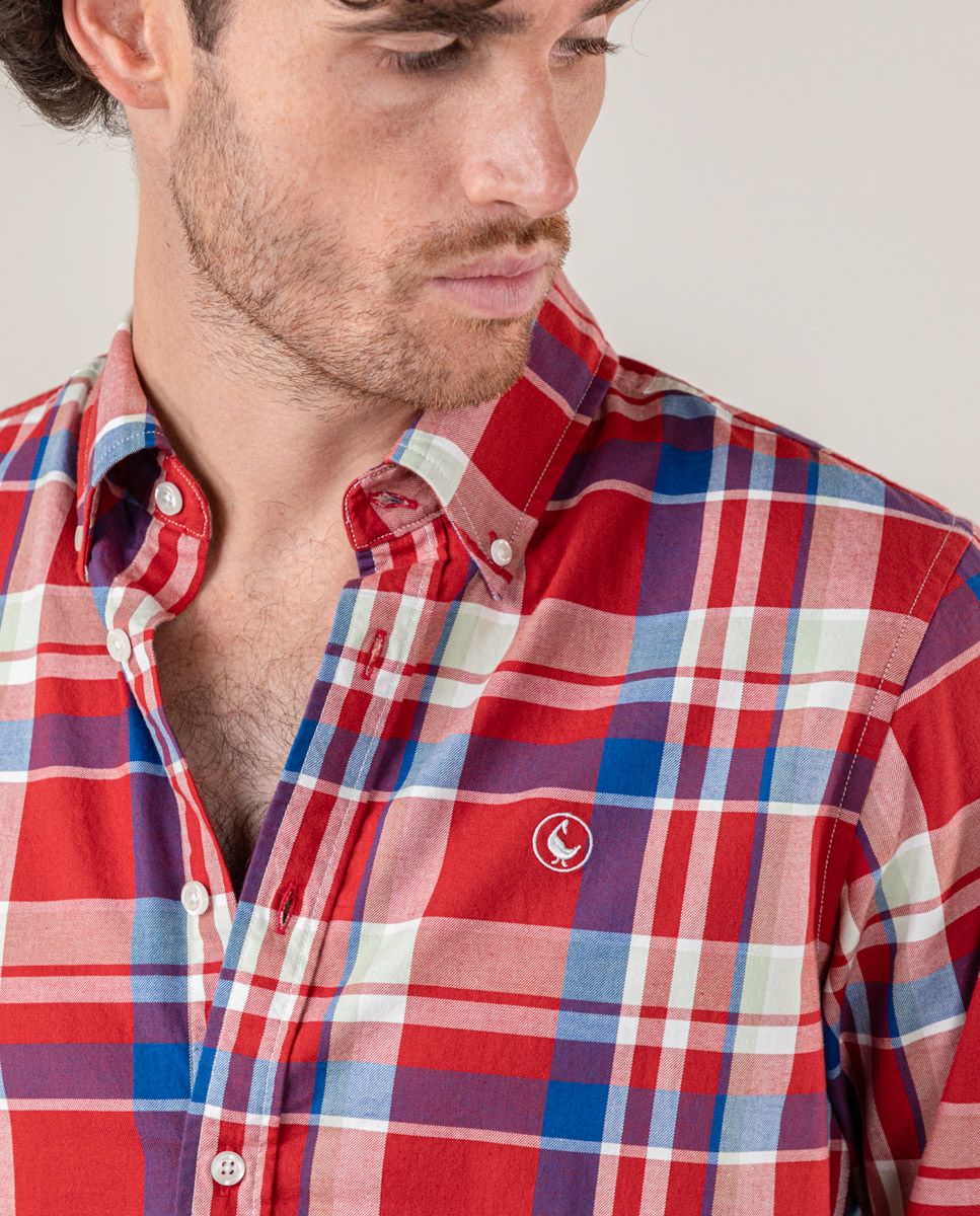 Camisa Cuadro Preppy Rojo Azul