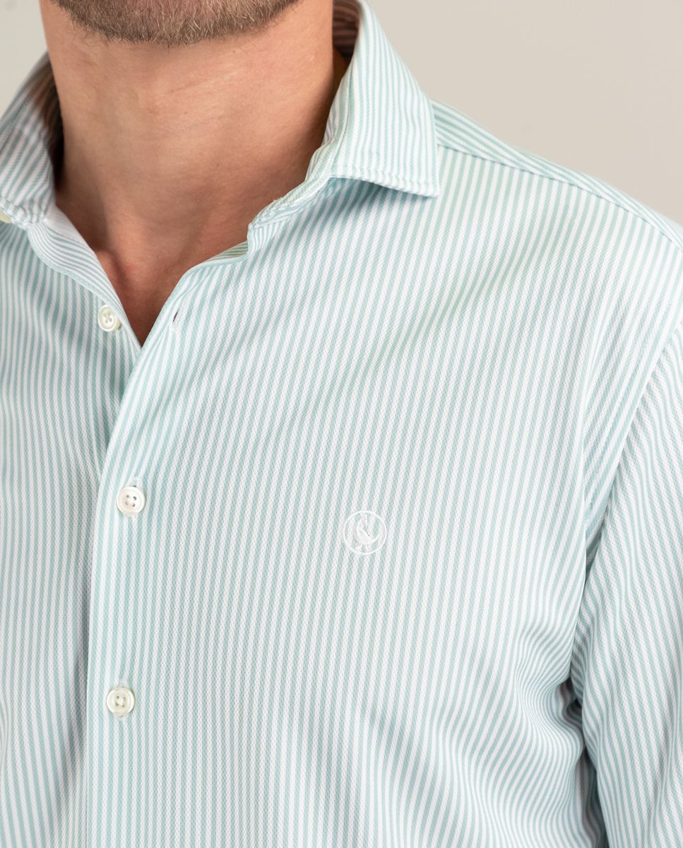 El Ganso® | Camisa listrada verde sépia Yale